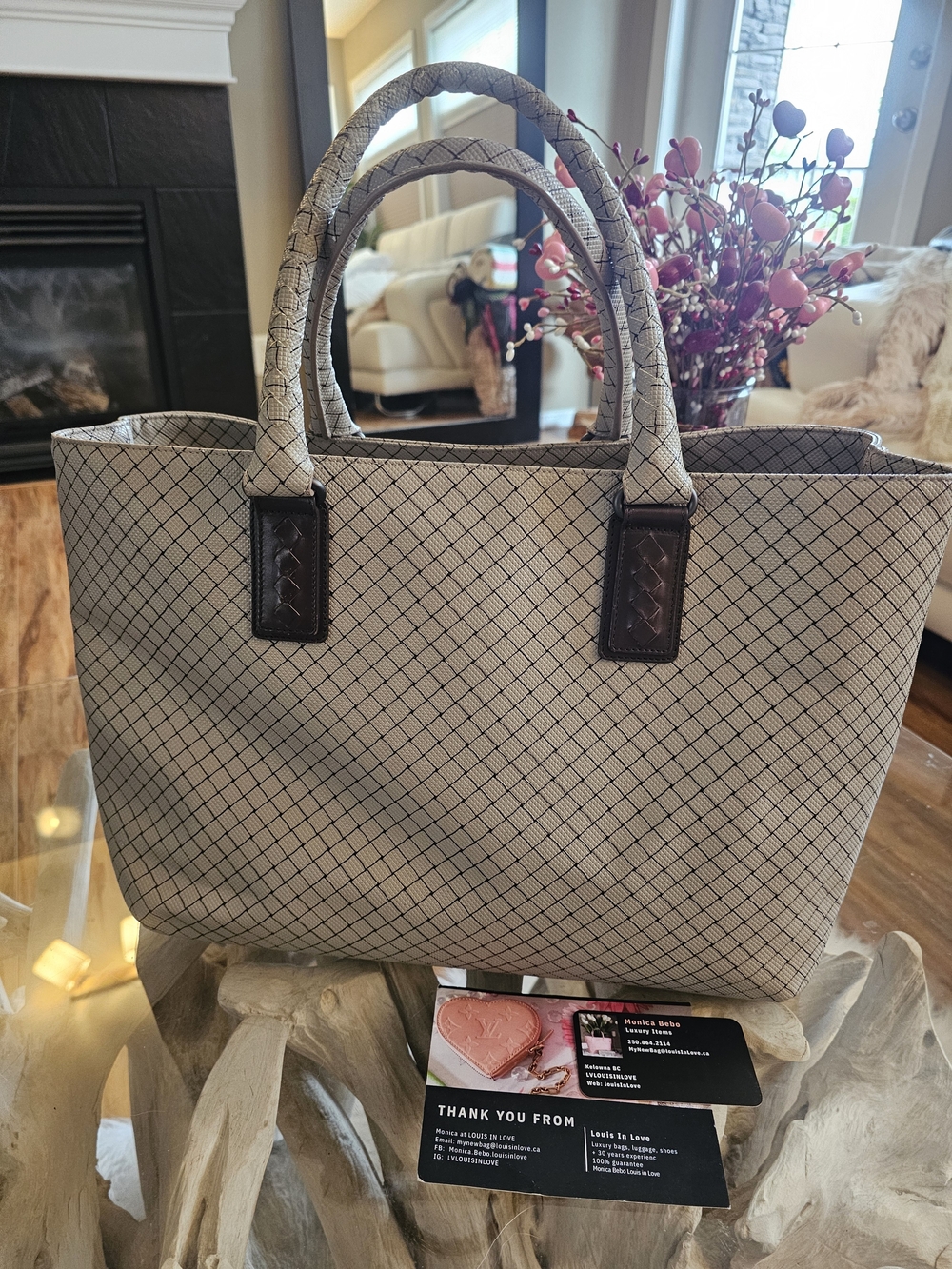 Bottega Cavas And Leather Tote Bag